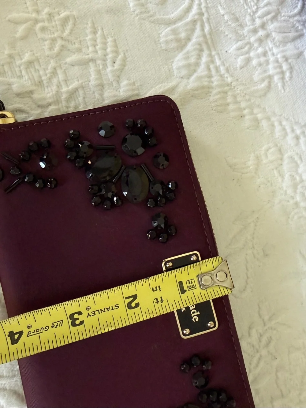 KATE SPADE New York Alyse Plum Wilson Road Embellished Bag with Wallet